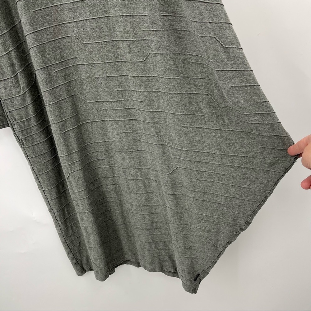 OSKA 2 (US 8/10/12) midi asymmetrical dress long sleeve Sage green textured wave - Picture 8 of 11